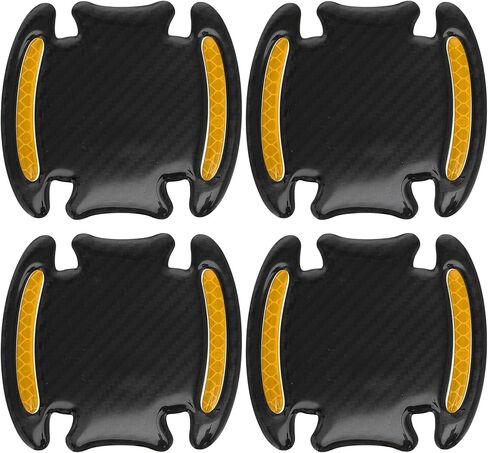 Motoforti Universal Car Door Handle Cup Cover Protection Film Reflective Stickers Anti-scratch, Epoxy Resin, Black Blue, 4 Pcs in Saudi Arabia
