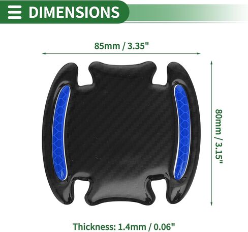 Motoforti Universal Door Door Handle Cop Cop Cover Film ملصقات عاكسة مضادة للخلع ، راتنج الايبوكسي ، الأزرق الأسود ، 4 أجهزة. in Saudi Arabia