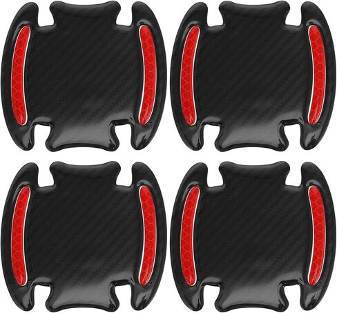 Motoforti Universal Car Door Handle Cup Cover Protection Film Reflective Stickers Anti-scratch, Epoxy Resin, Black Blue, 4 Pcs in Saudi Arabia
