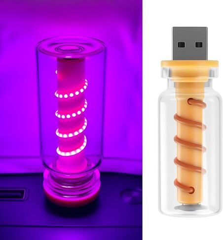 ضوء USB للسيارة ، اللمس مصباح داخلي قابلة للاتصال قابلاً للوقوف الصاعد ، الإضاءة المحيطة ، زجاجة زجاجية صغيرة محمولة مصباح ليلا لايت ليلا للسيارة ديكور عطلة غرفة نوم للمركبة (الأزرق) in Kuwait
