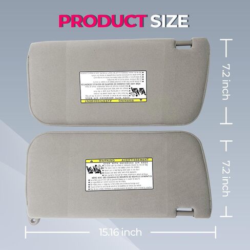 Driver & Passenger Side Sun Visor Replacement Fits for Nissan Frontier Xterra 1998-2004 Sunshade 964017Z823 964007Z823 Color Gray (Driver & Passenger Side) in Saudi Arabia
