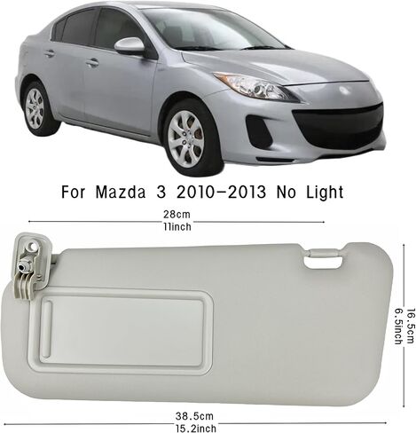 Pair of Left and Right Sun Visors with Holders for Mazda 3 2010 2011 2012 2013 Without Light Interior Sun Shade Replacement BBM2-69-320C-75 in Saudi Arabia