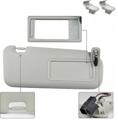 Pair of Left and Right Sun Visors with Holders for Mazda 3 2010 2011 2012 2013 Without Light Interior Sun Shade Replacement BBM2-69-320C-75 in Saudi Arabia