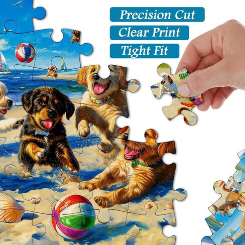 PICKFORU Dog Puzzles for Adults 1000 Pieces and up, Funny Puppy Puzzle Collection Corgi Sea Turtle Fish, Ocean Puzzles as Home Decor in Saudi Arabia