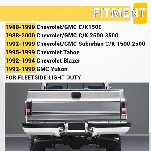 KUAFU Rear Step Bumper Assembly Compatible with 1988-2000 Chevrolet Chevy GMC Suburban C/K 1500 2500 3500 Blazer Tahoe GMC Yukon Fleetside/Styleside Light Duty GM1101109, 999863 W/Strip Pad in Saudi Arabia