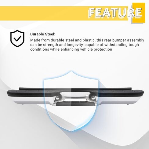 KUAFU Rear Step Bumper Assembly Compatible with 1988-2000 Chevrolet Chevy GMC Suburban C/K 1500 2500 3500 Blazer Tahoe GMC Yukon Fleetside/Styleside Light Duty GM1101109, 999863 W/Strip Pad in Saudi Arabia
