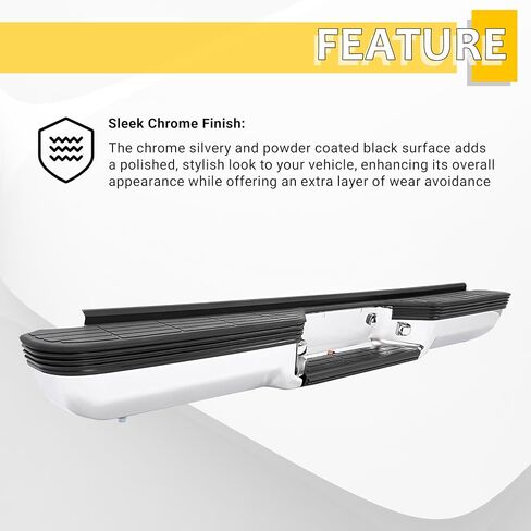 KUAFU Rear Step Bumper Assembly Compatible with 1988-2000 Chevrolet Chevy GMC Suburban C/K 1500 2500 3500 Blazer Tahoe GMC Yukon Fleetside/Styleside Light Duty GM1101109, 999863 W/Strip Pad in Saudi Arabia