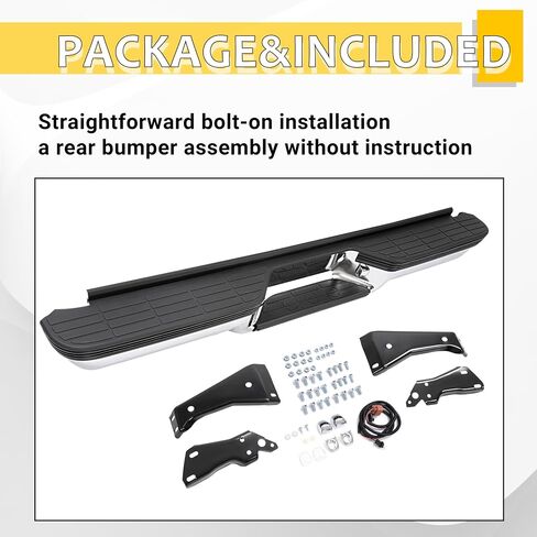 KUAFU Rear Step Bumper Assembly Compatible with 1988-2000 Chevrolet Chevy GMC Suburban C/K 1500 2500 3500 Blazer Tahoe GMC Yukon Fleetside/Styleside Light Duty GM1101109, 999863 W/Strip Pad in Saudi Arabia