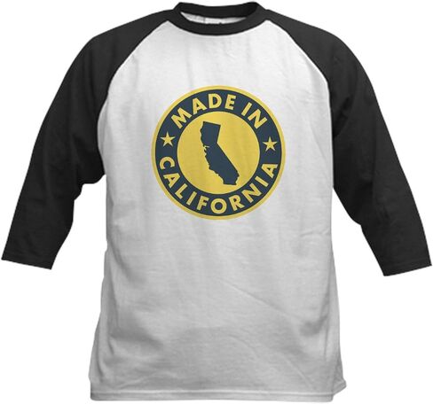 Cafepress مصنوع في كاليفورنيا للأطفال بيسبول جيرسي كيدز كوتون بيسبول جيرسي ، 3/4 قميص راجلان in Saudi Arabia