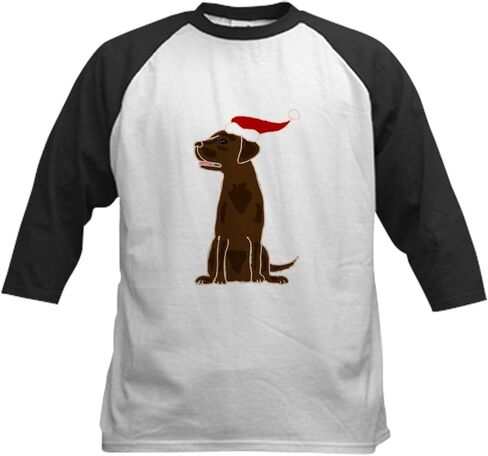 CafePress Christmas Chocolate Labrador Baseball Jersey Kids Cotton Baseball Jersey, 3/4 Raglan Sleeve Shirt in Saudi Arabia