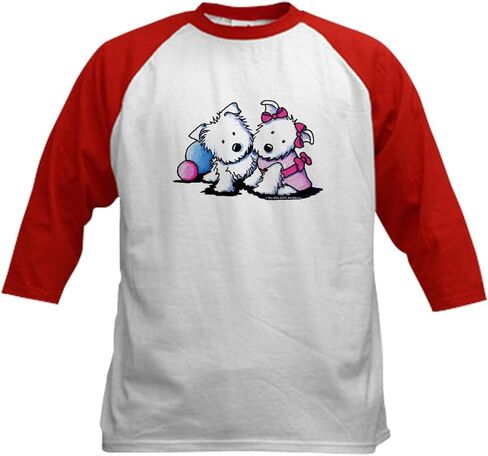 CafePress Westie Sweethearts Kids Baseball Jersey Kids Cotton Baseball Jersey, 3/4 Raglan Sleeve Shirt in Saudi Arabia
