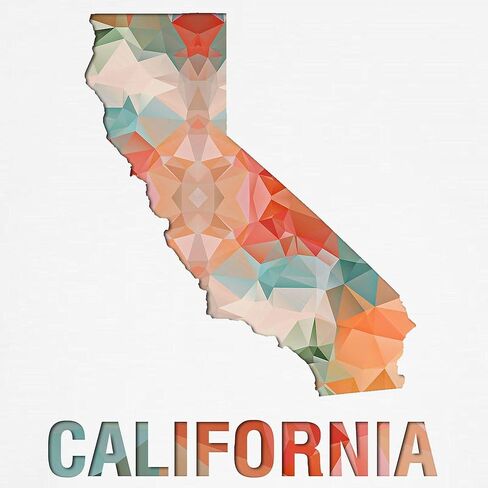 Cafepress Mosaic Map California Baseball Jersey Kids Cotton Baseball Jersey ، 3/4 Raglan Sleeve Shirt in Saudi Arabia