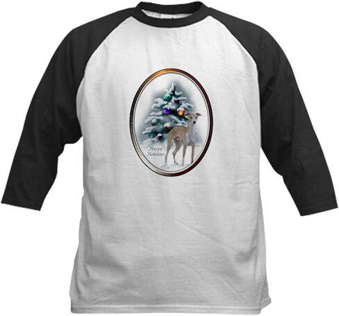 CafePress Italian Greyhound Christmas Kids Baseball Tee Kids Cotton Baseball Jersey, 3/4 Raglan Sleeve Shirt in Saudi Arabia