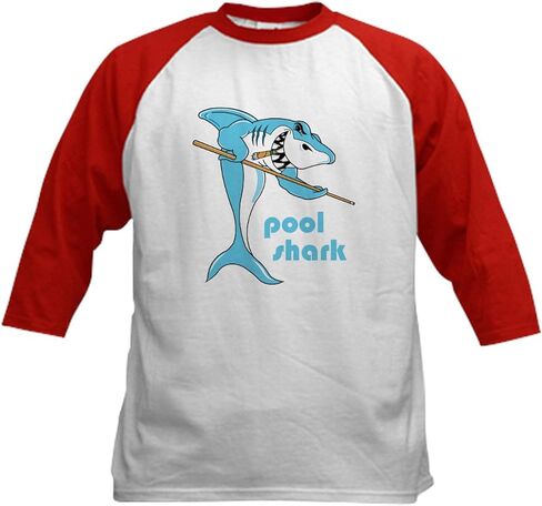 Cafepress Pool Shark Kids Baseball Jersey Kids Cotton Baseball Jersey ، 3/4 Raglan Sleeve Shirt in Saudi Arabia
