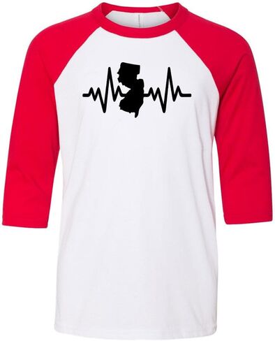 Heartbeat New Jersey Kids Three-Quarter Raglan Sleeve Baseball Shirt Youth in Saudi Arabia