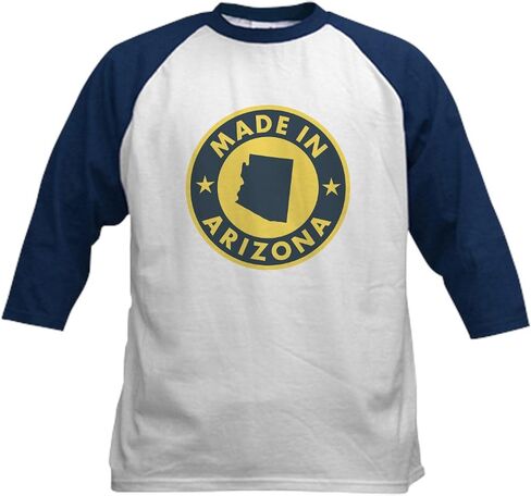 Cafepress مصنوعة في أريزونا للأطفال جيرسي جيرسي كوتون بيسبول جيرسي ، 3/4 قميص راجلان in Saudi Arabia