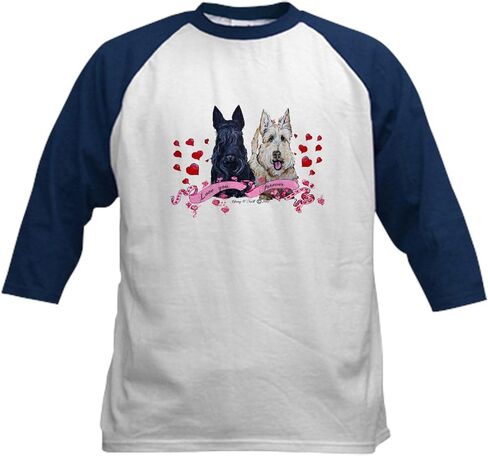 Cafepress Scottie Valentine Baseball Jersey Kids Cotton Baseball Jersey ، 3/4 Raglan Sleeve Shirt in Saudi Arabia