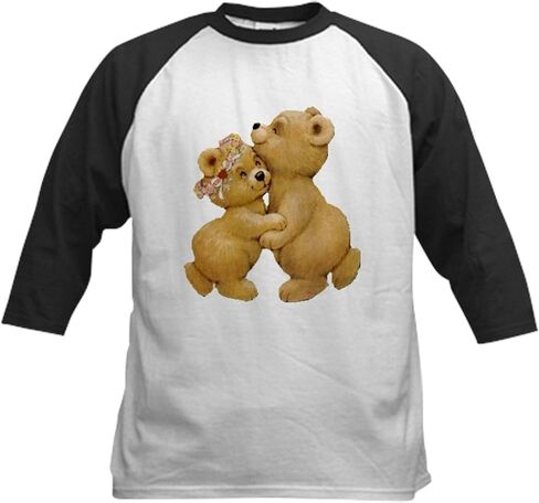 Cafepress لطيف الرقص تيدي بيرز البيسبول جيرسي الاطفال القطن بيسبول القميص ، 3/4 قميص الأكمام راجلان in Saudi Arabia
