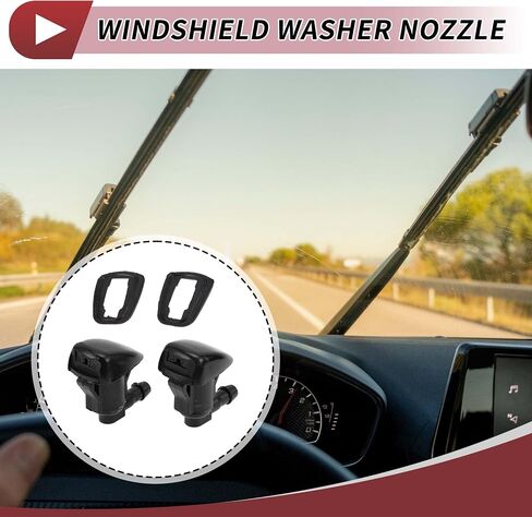 2pcs Windshield Washer Nozzle for Toyota Camry 2002-2006 Front Windshield Spray Nozzles Wiper Spray Washer Jet No.85381AA042 Black Plastic in Saudi Arabia