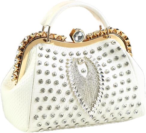 حقيبة الماس الأزياء الفاخرة للنساء الجلود العلوي مقبض حقيبة يد حقيبة راينستون محافظ أكياس كتف كروس in Kuwait