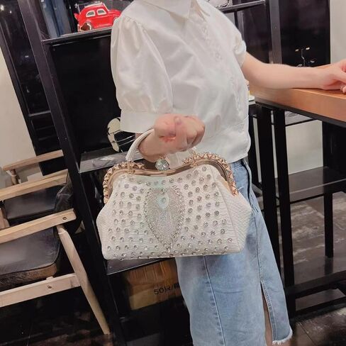 حقيبة الماس الأزياء الفاخرة للنساء الجلود العلوي مقبض حقيبة يد حقيبة راينستون محافظ أكياس كتف كروس in Kuwait