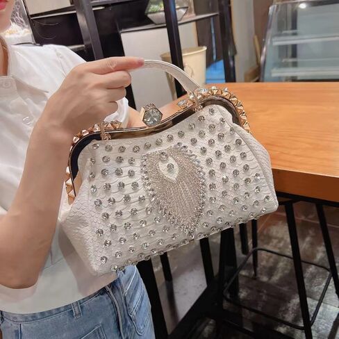 حقيبة الماس الأزياء الفاخرة للنساء الجلود العلوي مقبض حقيبة يد حقيبة راينستون محافظ أكياس كتف كروس in Kuwait