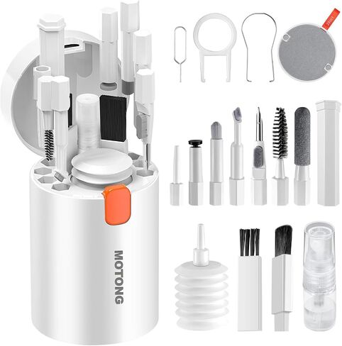 MOTONG Keyboard Screen Brush Cleaning Kit, Mutifunctional Electronic Cleaner Tools Kits for AirPods Laptop Camera Phone PC (White) in Saudi Arabia