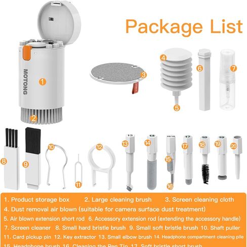MOTONG Keyboard Screen Brush Cleaning Kit, Mutifunctional Electronic Cleaner Tools Kits for AirPods Laptop Camera Phone PC (White) in Saudi Arabia