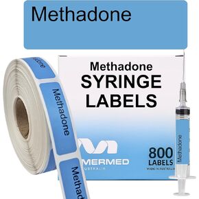 Ketamine Anesthetic Syringe Labels - Box of 800 Labels on roll (1" core) in Box. Printed in Australia by Specialist Medical Printer. Latex-Free Adhesive. in Saudi Arabia