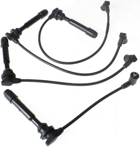 Hyundai Elantra Spark Plug Wire 1996-2008 | مجموعة من 4 | الانتهاء الأسود in Kuwait