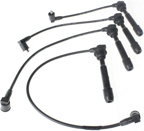 Hyundai Elantra Spark Plug Wire 1996-2008 | مجموعة من 4 | الانتهاء الأسود in Kuwait