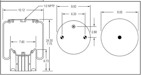 4 حزمة Air Spring Bag & Air Suspension متوافقة مع شاحنات Kenworth & Peterbilt لتحل محل أرقام الأجزاء W01-358-8864 ، C81-1011 ، C81-1013 ، C81-1017 in Kuwait