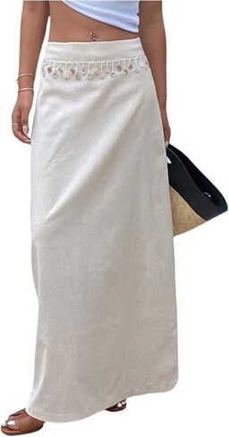 ترتر Gorglitter للسيدات من Boho Long Skirt تقسيم تنحنح Coquette خطوط خطية in Kuwait