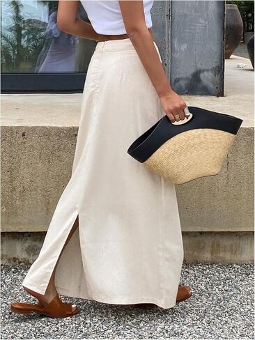 ترتر Gorglitter للسيدات من Boho Long Skirt تقسيم تنحنح Coquette خطوط خطية in Kuwait