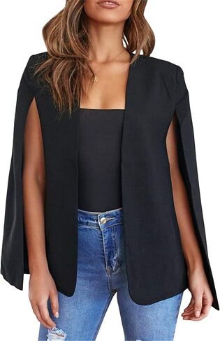 MAYRAIN Women's Casual Lightweight Cape Blazer Elegant Open Front Jackets Split Sleeve Party Coat in Saudi Arabia