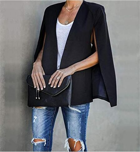 MAYRAIN Women's Casual Lightweight Cape Blazer Elegant Open Front Jackets Split Sleeve Party Coat in Saudi Arabia