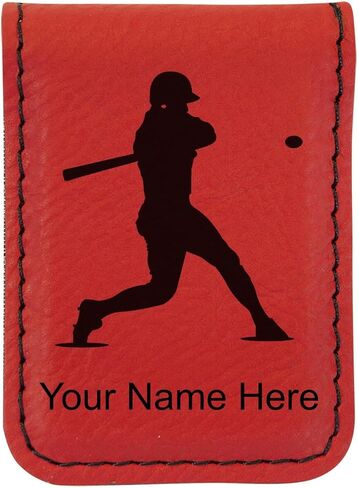 LaserGram Slim Magnetic Money Clip, Baseball Player 3, Personalized Engraving Included (Dark Blue) in Saudi Arabia