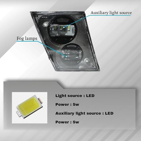 مصابيح مصابيح LED LED LIDA LIMPS مجموعة متوافقة مع Volvo VNL VN Truck 1997-2015 السائق الأيسر للركاب ، مجموعة ضوء الضباب البديلة （أسود ، خفيفة） in Kuwait