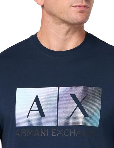 Armani Exchange Men's Regular Fit Cotton Gradiant Box Logo Tee in Saudi Arabia