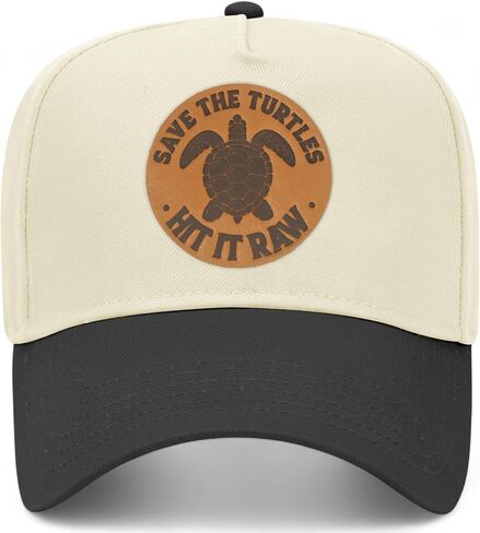 Save The Turtles Leather Patch Vintage Trucker Hat | Premium Snapback Hat for Men & Women in Saudi Arabia