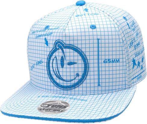 yums blueprints flat bill snapback باللون الأزرق والأبيض in Saudi Arabia