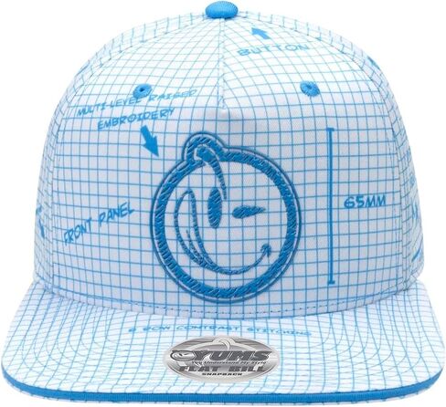 yums blueprints flat bill snapback باللون الأزرق والأبيض in Saudi Arabia