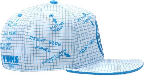 yums blueprints flat bill snapback باللون الأزرق والأبيض in Saudi Arabia