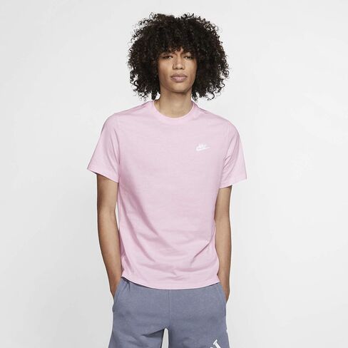 Nike Men's Sportswear Club T-Shirt (US, Alpha, Large, Regular, Regular, Pink/Purple) in Saudi Arabia