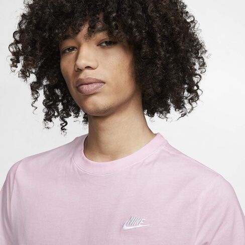 Nike Men's Sportswear Club T-Shirt (US, Alpha, Large, Regular, Regular, Pink/Purple) in Saudi Arabia