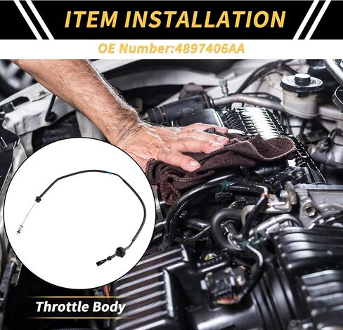 1 PCS Throwhrottle Body Specelerator Cable for Dodge for RAM 1500 2500 3500 1994-1996 Throuttle Body Valve Cable Cable No.4897406AA Black in Kuwait