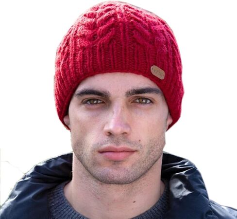 Traditional Irish Wool Beanie Cap for Men, 100% Wool, Internal Lining, Made in Ireland in Saudi Arabia