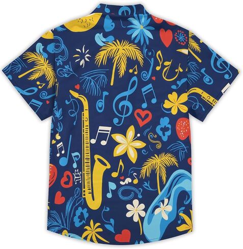 Men's Hawaiian Shirt Funny Print Button Down Shirt Short Sleeve Aloha Clothing Vacation Outfits in Kuwait