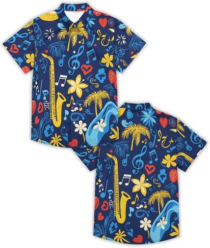 Men's Hawaiian Shirt Funny Print Button Down Shirt Short Sleeve Aloha Clothing Vacation Outfits in Kuwait