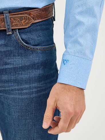Wrangler Cody Johnson Blue Paisley Shirt in Saudi Arabia